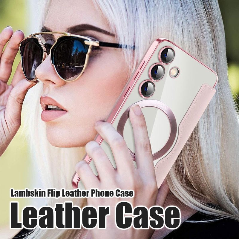 Lambskin Flip Leather Phone Case