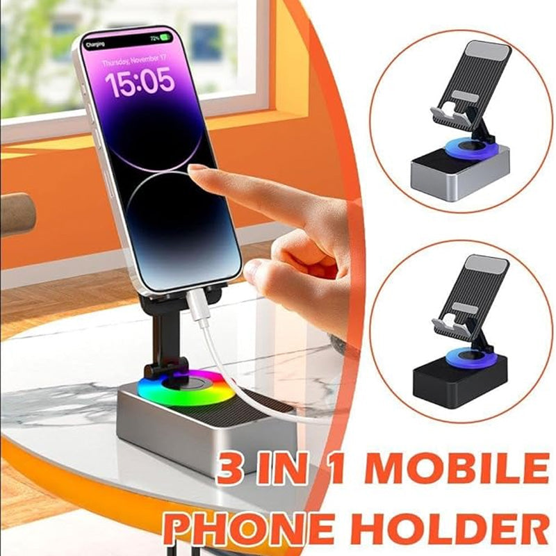 2024 Upgraded Cell Phone Stand mit Induktionslautsprecher/Atmosphärenlicht🎤📱