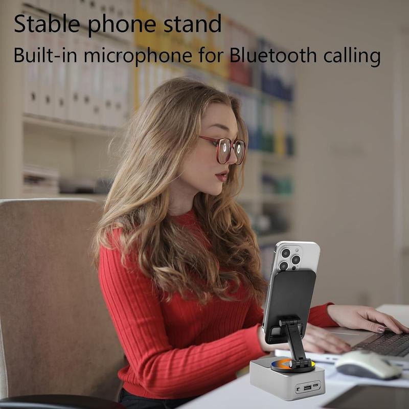 2024 Upgraded Cell Phone Stand mit Induktionslautsprecher/Atmosphärenlicht🎤📱